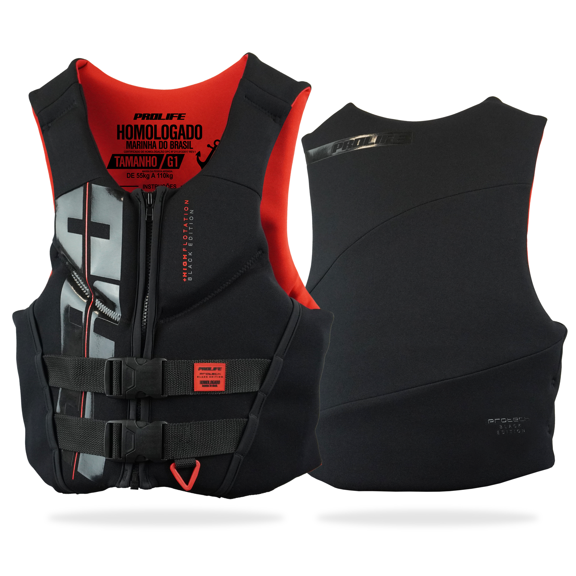 Colete Salva-Vidas Homologado Protech Black Edition
