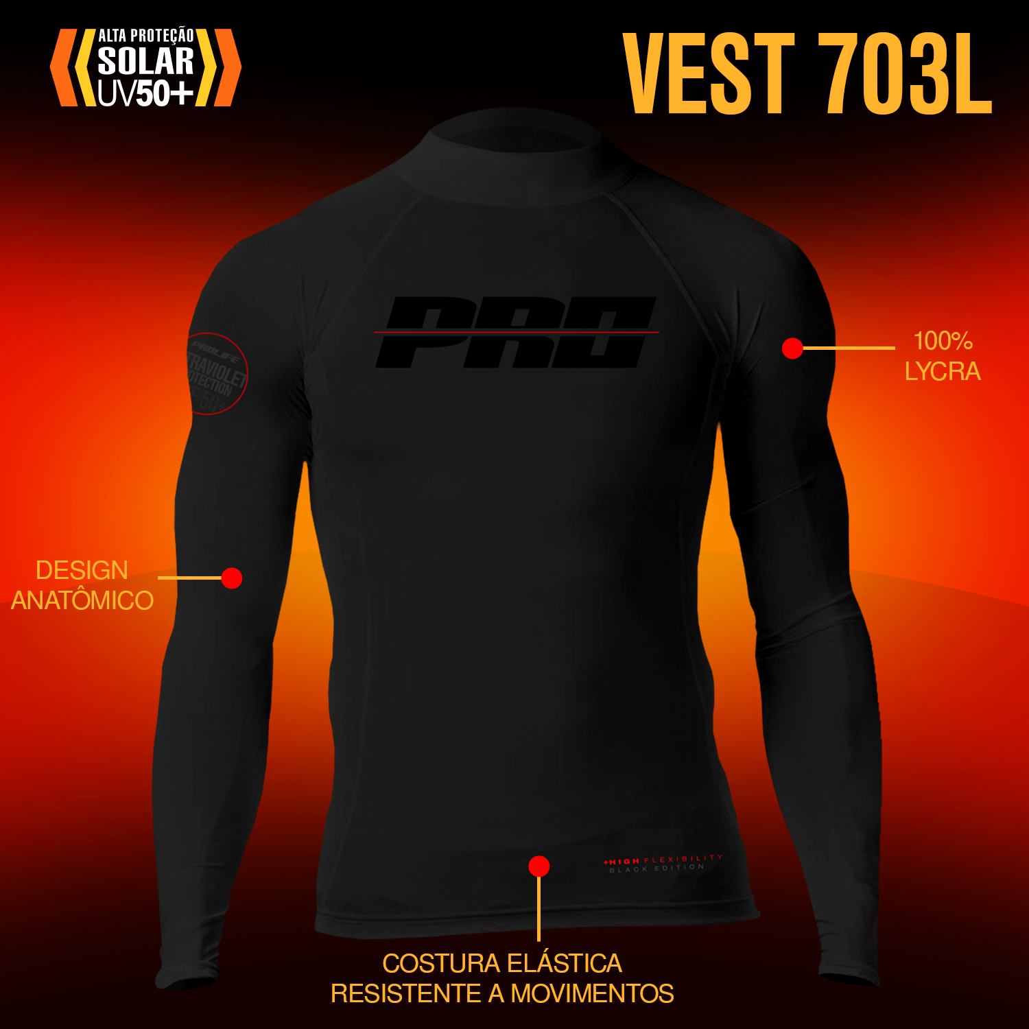 Camisa Lycra 703L Black Edition