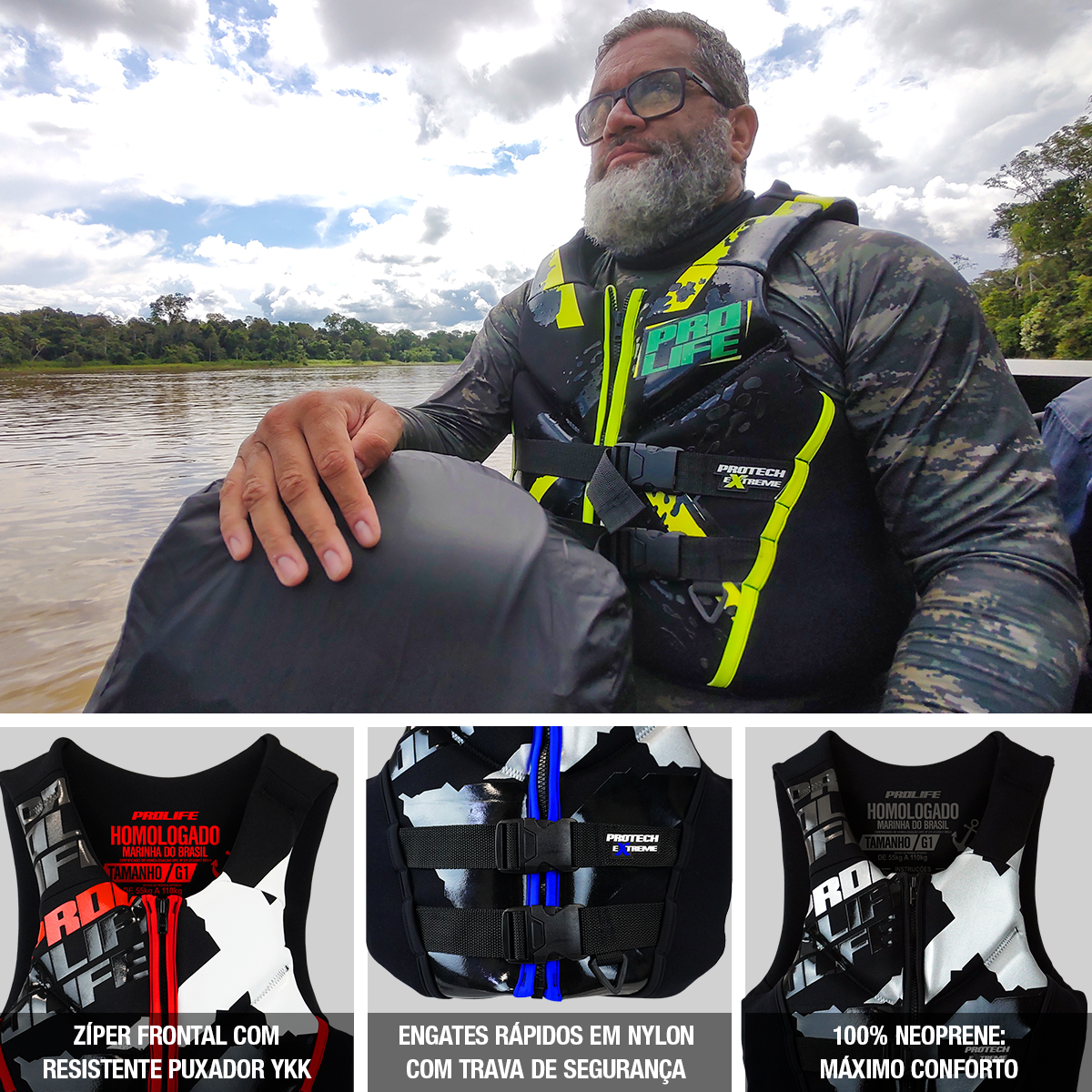 Colete Salva-Vidas Homologado Protech Extreme