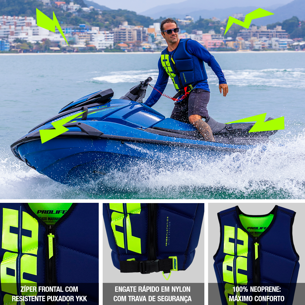 Colete Salva-Vidas Homologado Hydro Blue Edition